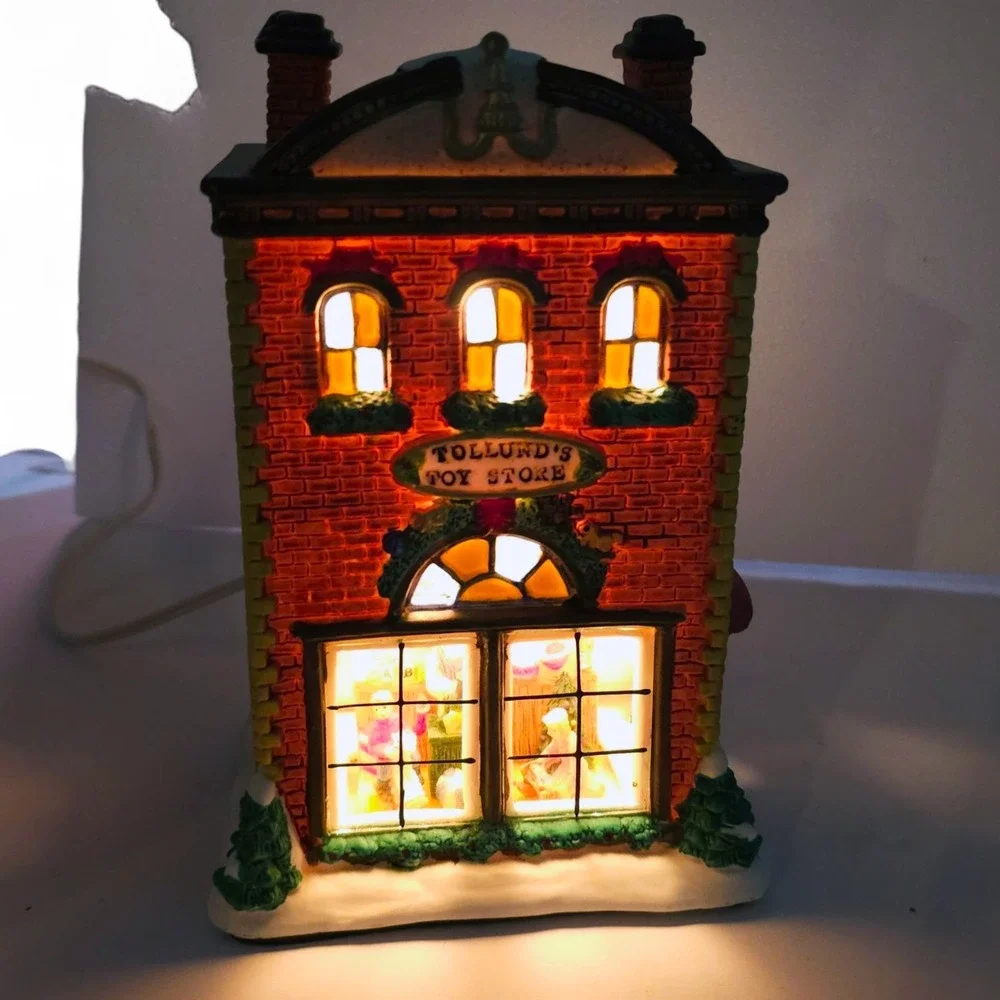 Santa's Workbench Tollund's Toy Store Interior View Lighted Village